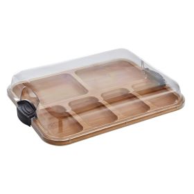 Build-a-Board Bamboo Charcuterie Board, 6 Compartments, 11x14, Black