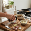 Premium Stainless Steel Rocking Garlic Press and Crusher - Ergonomic Manual Mincer and Kitchen Gadget for Easy Mincing and Clean Up