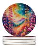 Colorful Snapdragon Large Sandstone Coasters Pack of 4 Absorbent Round Coasters Decor Gifts for Men or Women, 4 in, Multicolor