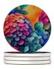 Colorful Hydrangeas Large Sandstone Coasters Pack of 4 Absorbent Round Coasters Decor Gifts for Men or Women, 4 in, Multicolor