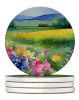 Massachusetts Mayflowers in Watercolor Large Sandstone Coasters Pack of 4 Absorbent Round Coasters Decor Gifts for Men or Women, 4 in, Multicolor