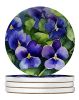 Rhode Island Violets in Watercolor Large Sandstone Coasters Pack of 4 Absorbent Round Coasters Decor Gifts for Men or Women, 4 in, Multicolor