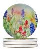 Texas Bluebonnets in Watercolor Large Sandstone Coasters Pack of 4 Absorbent Round Coasters Decor Gifts for Men or Women, 4 in, Multicolor