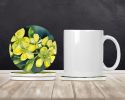 South Carolina Yellow Jessamine in Watercolor Large Sandstone Coasters Pack of 4 Absorbent Round Coasters Decor Gifts for Men or Women, 4 in