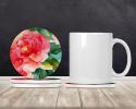 Alabama Camellia in Watercolor Large Sandstone Coasters Pack of 4 Absorbent Round Coasters Decor Gifts for Men or Women, 4 in, Multicolor
