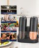 Gravity Sensor Salt and Pepper Grinder Set with Rechargeable Base, Electric Salt and Pepper Grinder Set with External Adjustment