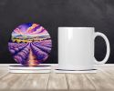 Colorful English Lavender Large Sandstone Coasters Pack of 4 Absorbent Round Coasters Decor Gifts for Men or Women, 4 in, Multicolor