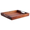 Wood Serving Tray, Acacia Wooden Tray Board with Handles, Decorative Rustic Serving Trays Platter, Ideal for Breakfast in Bed, Lunch, Kitchen
