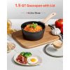1.5 QT Saucepan, Nonstick Saucepan with Tempered Glass Lid, Multipurpose Cooking Sauce Pot with Detachable Handle