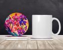 Colorful Orchids Large Sandstone Coasters Pack of 4 Absorbent Round Coasters Decor Gifts for Men or Women, 4 in, Multicolor