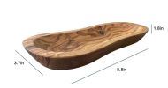 Mediterranean Olive Wood Multi-Purpose Bowl - Handcrafted Natural Wooden Serving Dish, Unique Long Wavy Decorative Tray for Snacks, Salsa, Charcuterie