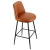Bar Stool Set of 3, 27 inch Counter Height Swivel Stools, Modern PU Leather Counter Barstool with Backrest and Metal Legs, Armless Bar Chair