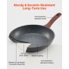 Frying Pan Skillet, Aluminum Egg Fry Pans, 3 Piece Set (9.5, 11, 12 in), Nonsitck Heavy-Duty Skillets with Heat-Resistant Handle