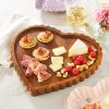 Wooden Scallop Heart Charcuterie Tray, 13" x 12"