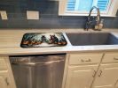 Krampus The Christmas Demon Spooky Halloween Dish Drying Mat Absorbent Dish Drying Mat Pad for Kitchen Counter Dish Drainer Mat for Countertop