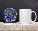 Rhode Island Violets in Watercolor Large Sandstone Coasters Pack of 4 Absorbent Round Coasters Decor Gifts for Men or Women, 4 in, Multicolor
