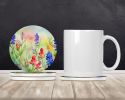 Texas Bluebonnets in Watercolor Large Sandstone Coasters Pack of 4 Absorbent Round Coasters Decor Gifts for Men or Women, 4 in, Multicolor