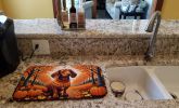Dachshund Fall Dish Drying Mat Absorbent Dish Drying Mat Pad for Kitchen Counter Dish Drainer Mat for Countertop, 14 x 21", Multicolor