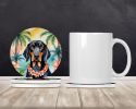 Black and Tan Coonhound Luau Large Sandstone Coasters Pack of 4 Absorbent Round Coasters Decor Gifts for Men or Women, 4 in, Multicolor