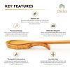 Handcrafted Olive Wood Spoon Rest - Exquisite Mediterranean Wood Grain Kitchen Utensil Holder for Stove Top and Countertop