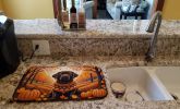 Chocolate Labrador Retriever Fall Dish Drying Mat Absorbent Dish Drying Mat Pad for Kitchen Counter Dish Drainer Mat for Countertop, 14 x 21"