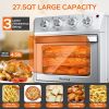 27.5QT 6-in-1 Air Fryer Toaster Oven Dropdown-Door 6-Slice Countertop Convection Oven for Air Frying, Baking, Roasting, Broiling & Grilling, 1600W