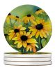 Maryland Black-Eyed Susans in Watercolor Large Sandstone Coasters Pack of 4 Absorbent Round Coasters Decor Gifts for Men or Women, 4 in, Multicolor