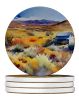 Nevada Sagebrush in Watercolor Large Sandstone Coasters Pack of 4 Absorbent Round Coasters Decor Gifts for Men or Women, 4 in, Multicolor