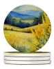Kentucky Goldenrod in Watercolor Large Sandstone Coasters Pack of 4 Absorbent Round Coasters Decor Gifts for Men or Women, 4 in, Multicolor